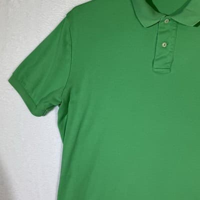 Ralph Lauren Polo Shirt Mens Large Green Pink Pony Embroidered Short Sleeve - Thumbnail 3
