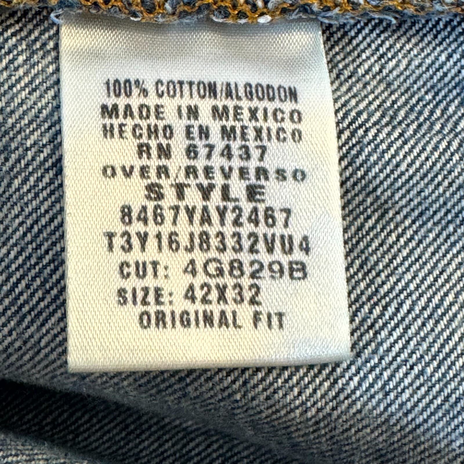 Ralph Lauren Mens Jeans 42X32 Blue Denim High-Rise Original Fit Straight Zip Fly - Thumbnail 7