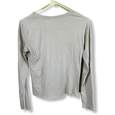 Zara Shirt Top Women’s M Beige/Tan Long Sleeve Crew Neck Pullover #W 78 - Thumbnail 2