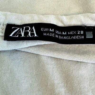 Zara Shirt Top Women’s M Beige/Tan Long Sleeve Crew Neck Pullover #W 78 - Thumbnail 5