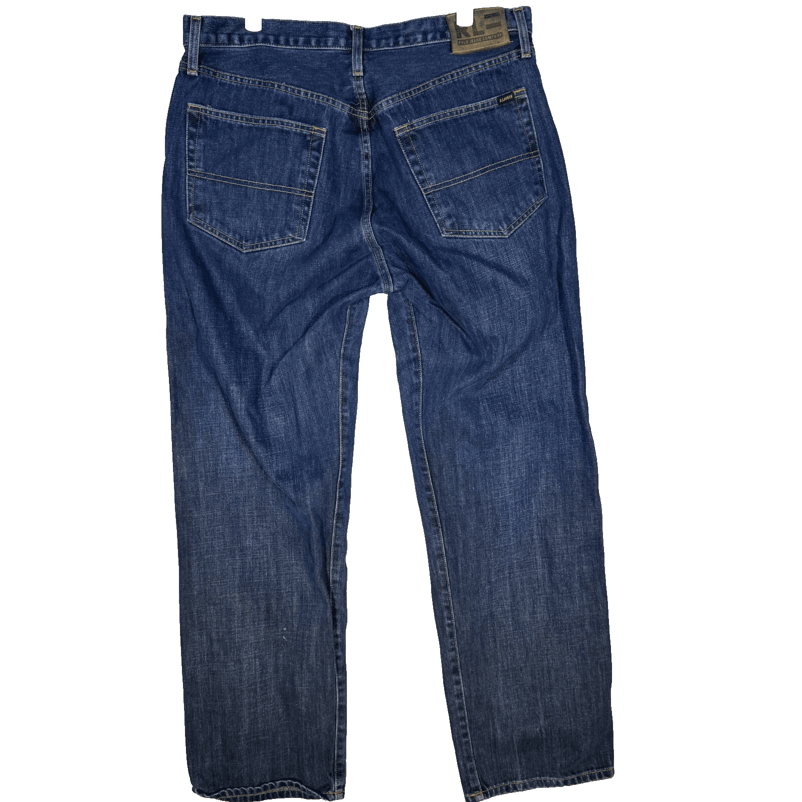 Ralph Lauren Polo Jeans Mens 36 X 32 Blue Denim High-Rise Straight Leg Zip Fly - Thumbnail 3