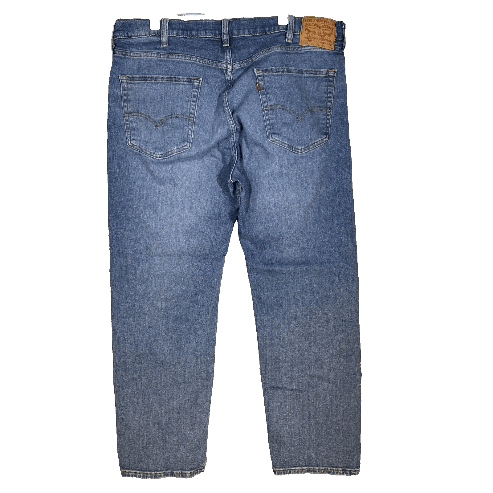 Levis 505 Jeans Mens 40x30 Blue Straight Leg Denim Zip Fly Classic Fit - Thumbnail 2