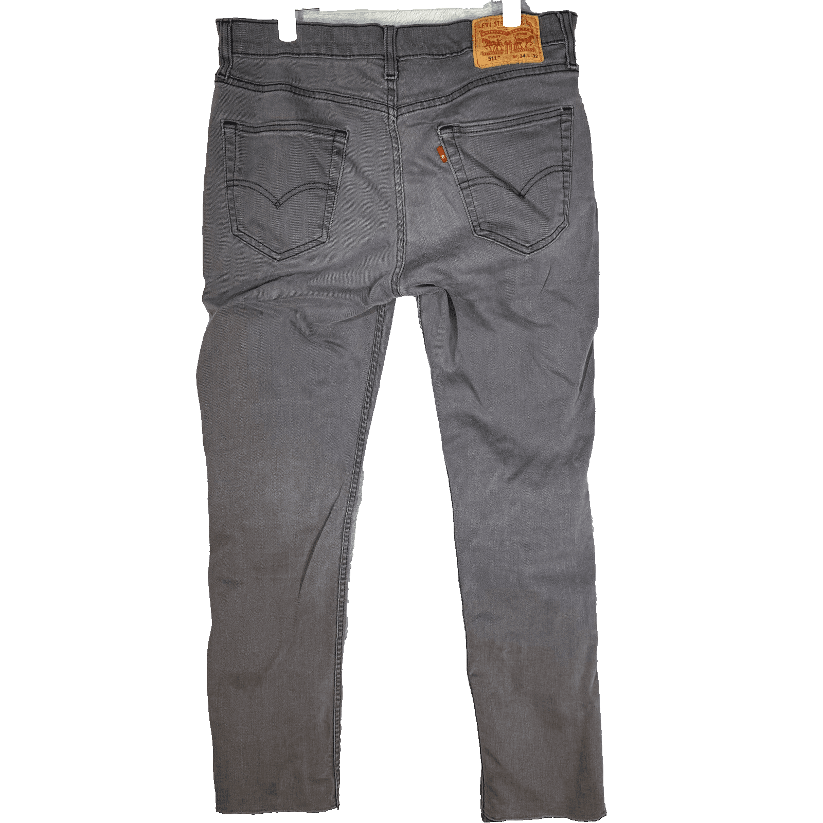 Levis 511 Jeans Mens 34x32 Gray Slim Fit Stretch Tapered Leg Denim Pants Zip Fly - Thumbnail 2