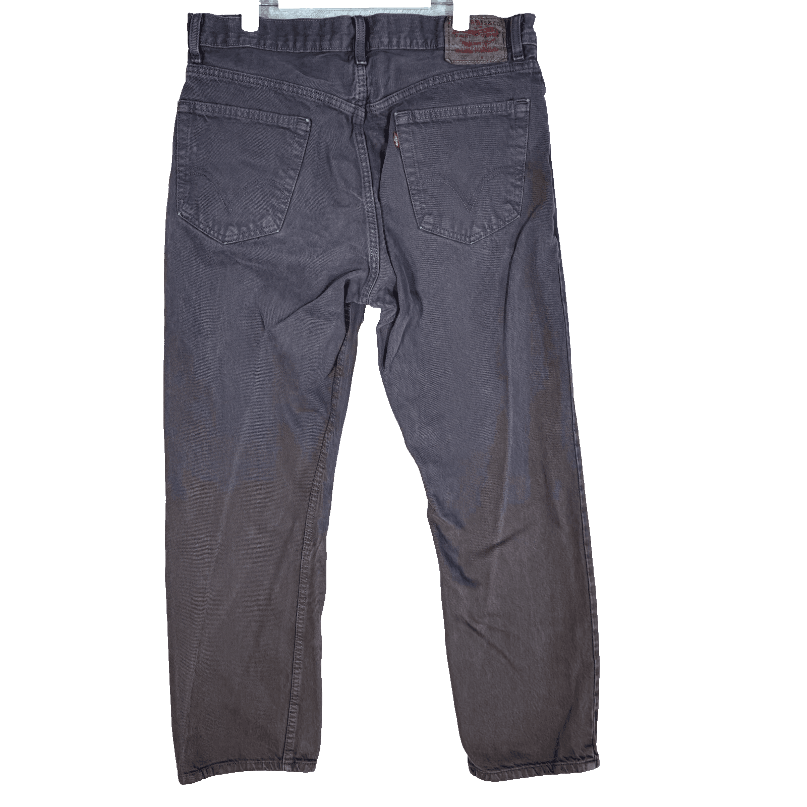 Vintage Levi's 505 Men's 36x30 Gray Denim Regular Fit Straight Jeans - Thumbnail 2