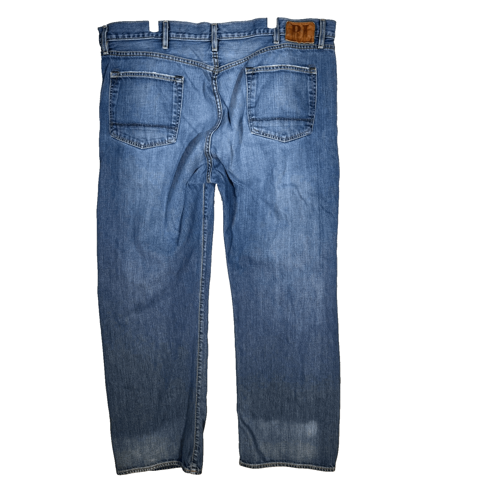 Ralph Lauren Mens Jeans 42X32 Blue Denim High-Rise Original Fit Straight Zip Fly - Thumbnail 2