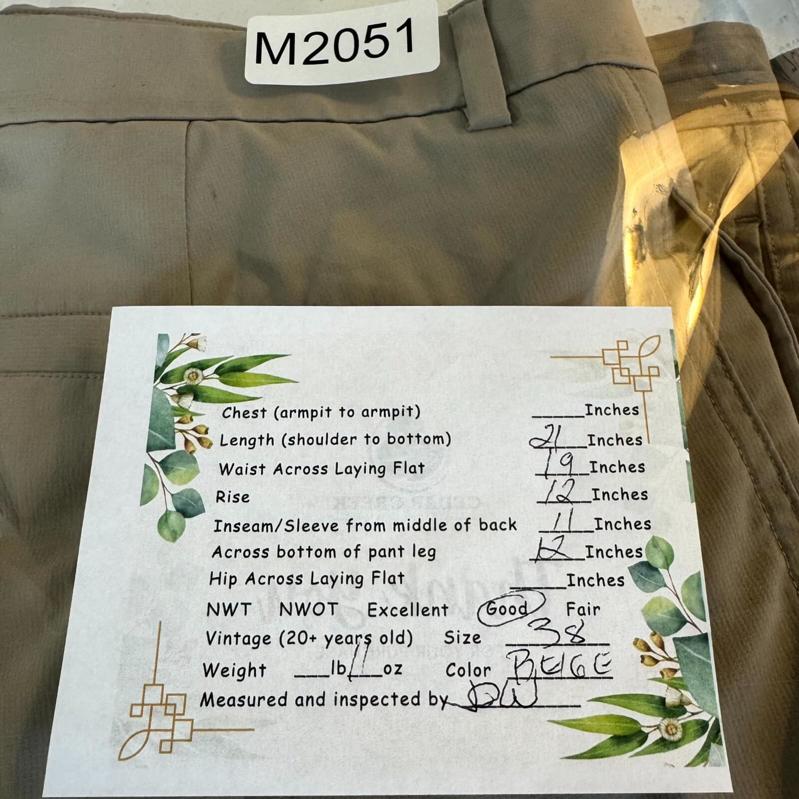 Greg Norman Mens Golf Shorts 38 Beige Stretch Mid-Rise Flat Front Classic - Thumbnail 8