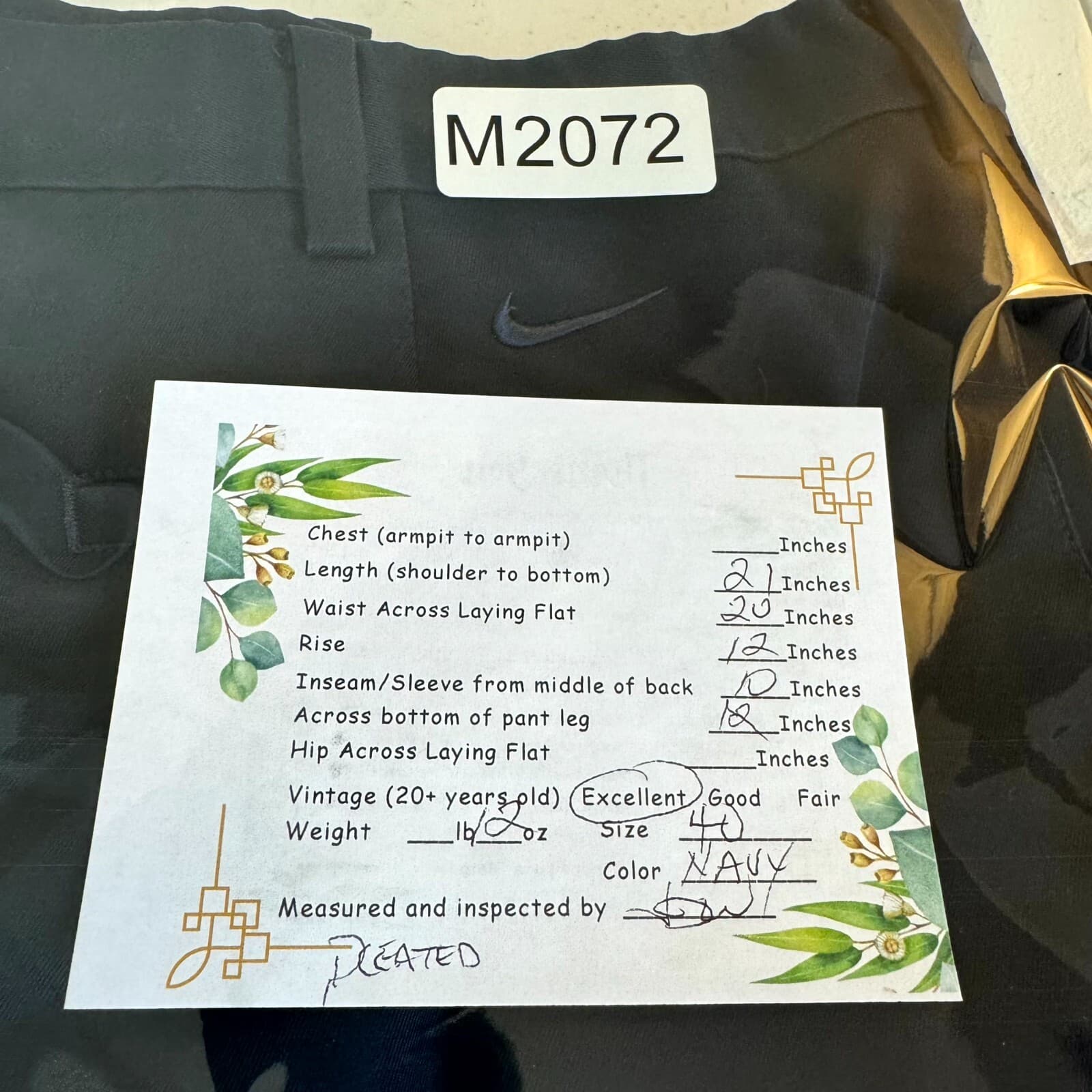 Nike Golf Mens Chino Shorts 40 Navy Dri-Fit Flat Front Pleated Performance - Thumbnail 7