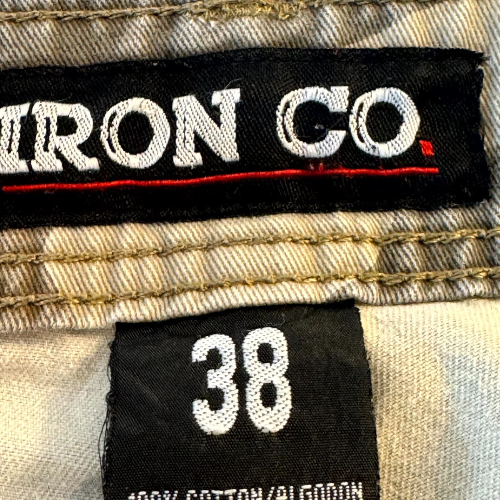 Iron Co. Men Cargo Shorts 38 Beige Cotton High-Rise Pocket Classic Outdoor - Thumbnail 4