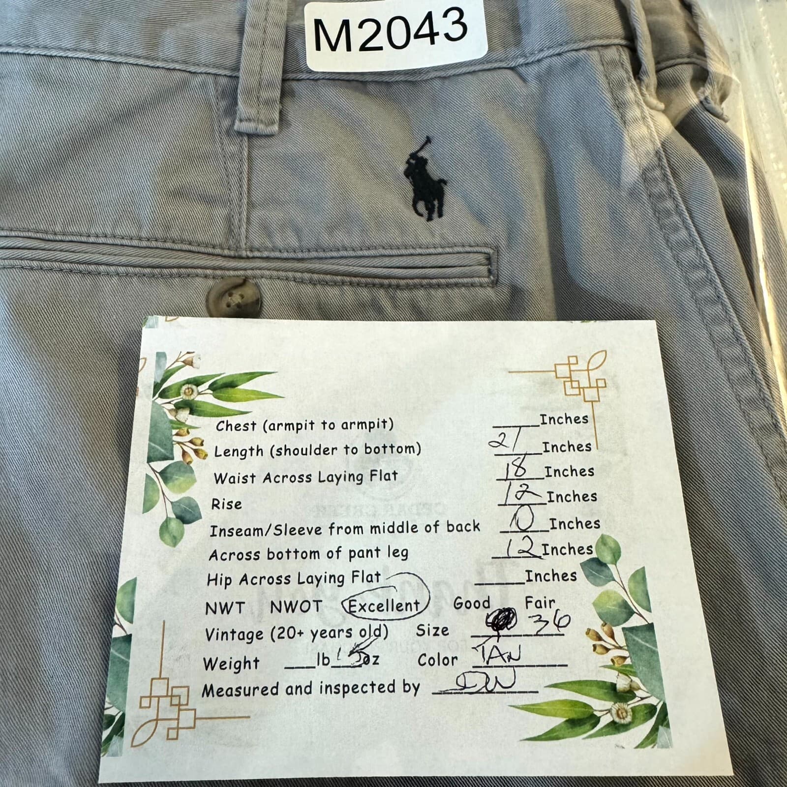 Polo Ralph Lauren Men Chino Shorts 36 Tan Pony Mid-Rise Flat Front Classic - Thumbnail 7