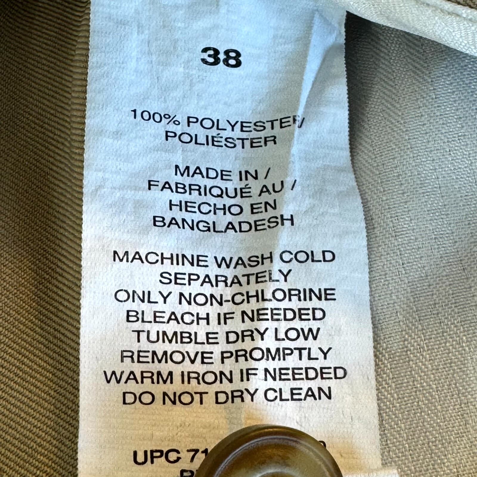 PGA Tour Men's Golf Shorts 38 Beige Mid-Rise Flat Front Cargo Pockets - Thumbnail 4