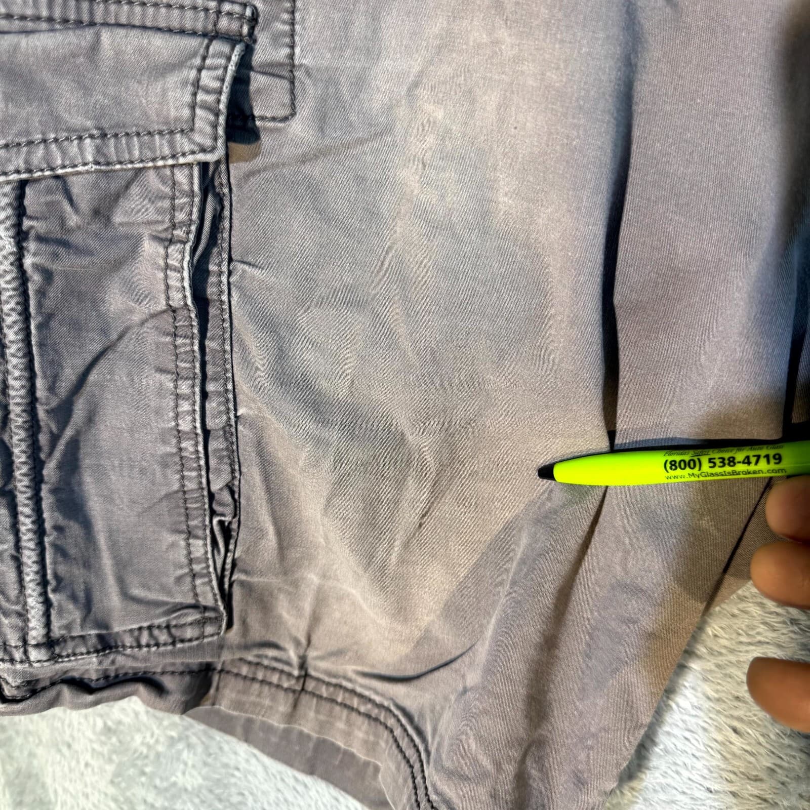 Iron Co. Mens Cargo Shorts 38 Gray Cotton High-Rise Pocket Classic Outdoor - Thumbnail 3