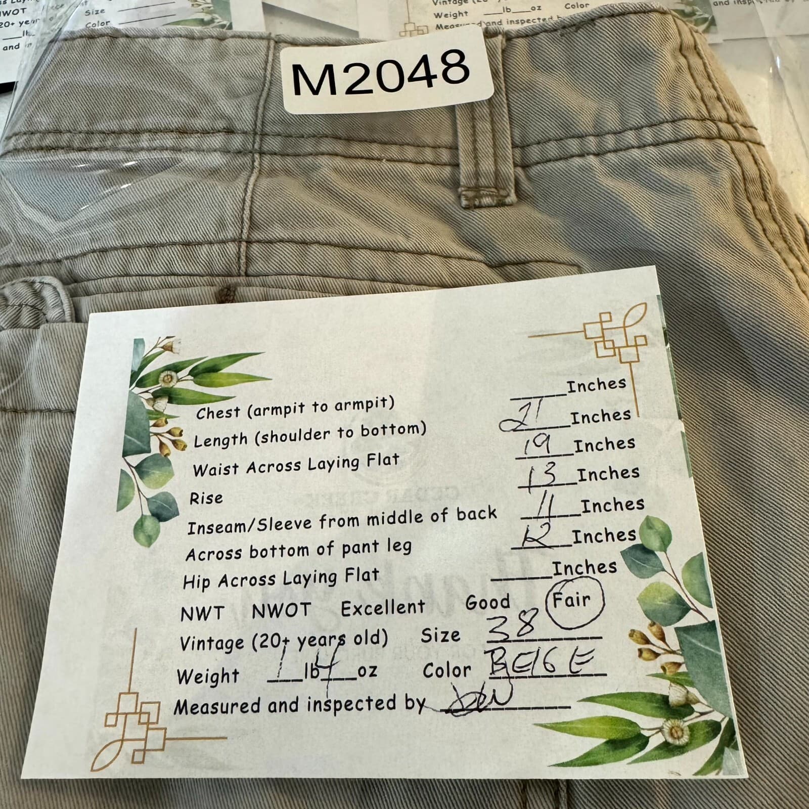 Iron Co. Men Cargo Shorts 38 Beige Cotton High-Rise Pocket Classic Outdoor - Thumbnail 7