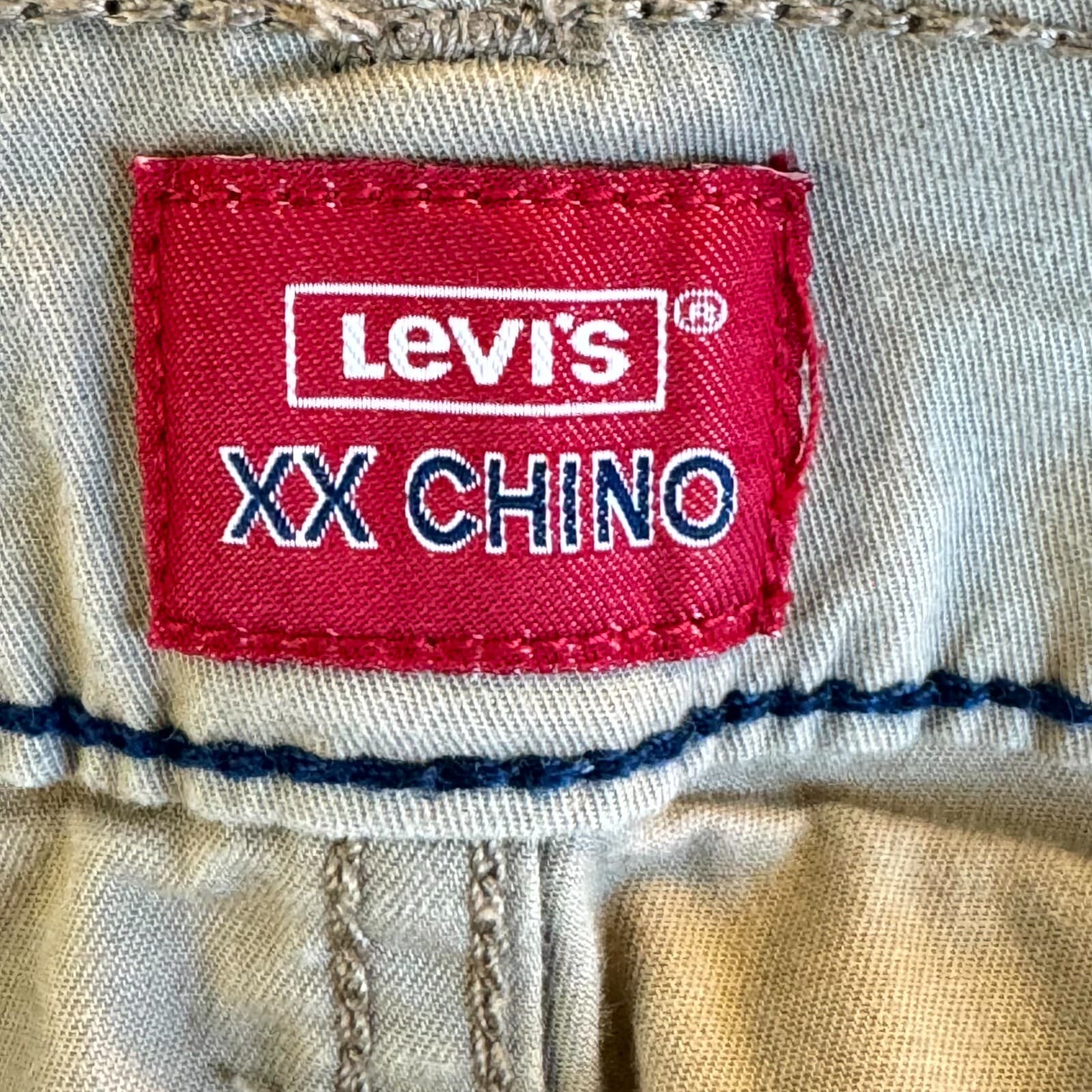 Levi's Mens XX Chino Shorts 40 Beige Stretch Taper Fit Mid-Rise Flat Front - Thumbnail 4