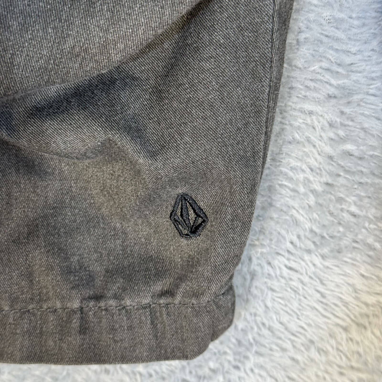 Volcom True To This Men Vmonty Shorts 38 Blue Cotton Slash Pockets Classic - Thumbnail 3