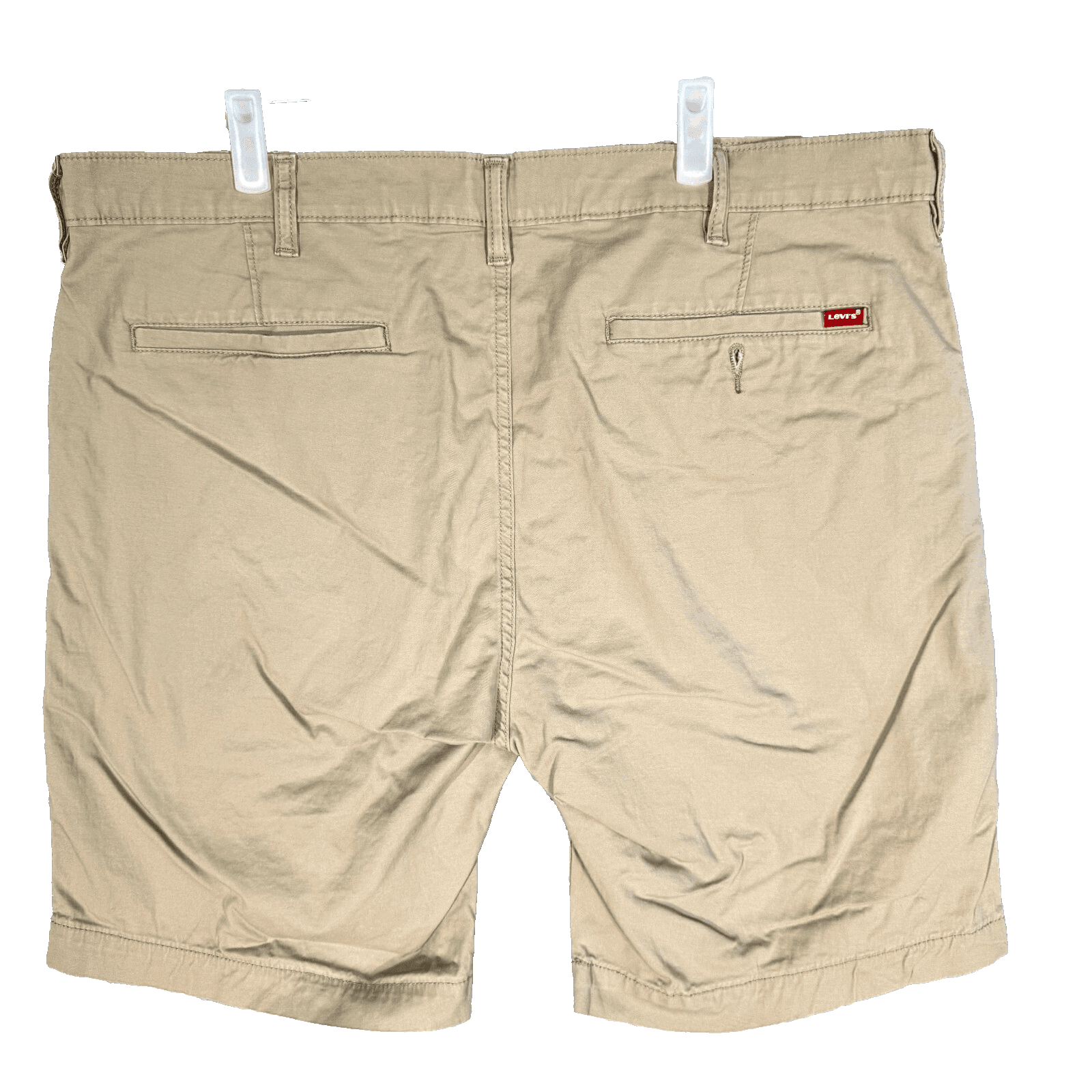 Levi's Mens XX Chino Shorts 40 Beige Stretch Taper Fit Mid-Rise Flat Front - Thumbnail 2