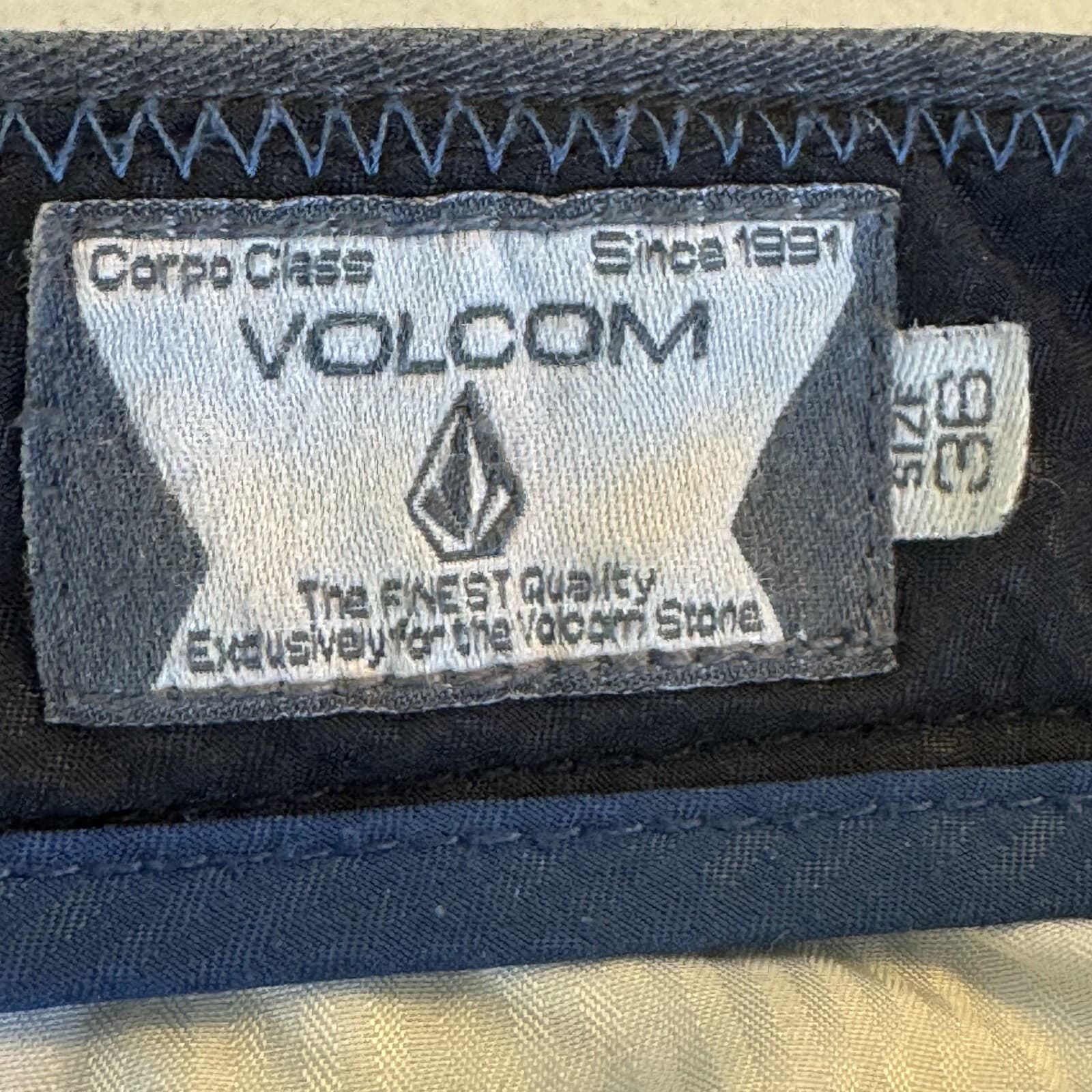 Volcom True To This Men Vmonty Shorts 38 Blue Cotton Slash Pockets Classic - Thumbnail 5