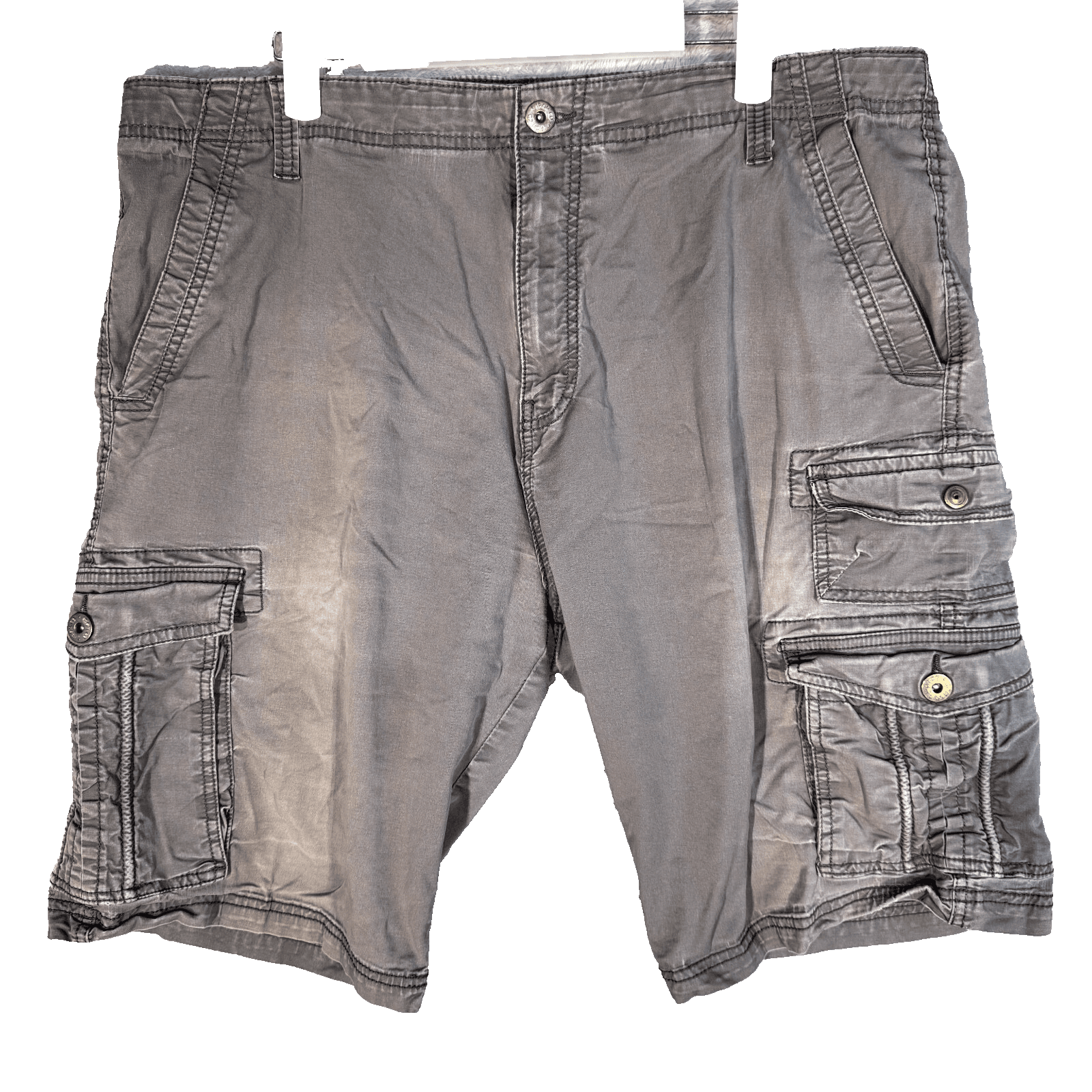 Iron Co. Mens Cargo Shorts 38 Gray Cotton High-Rise Pocket Classic Outdoor - Image 1
