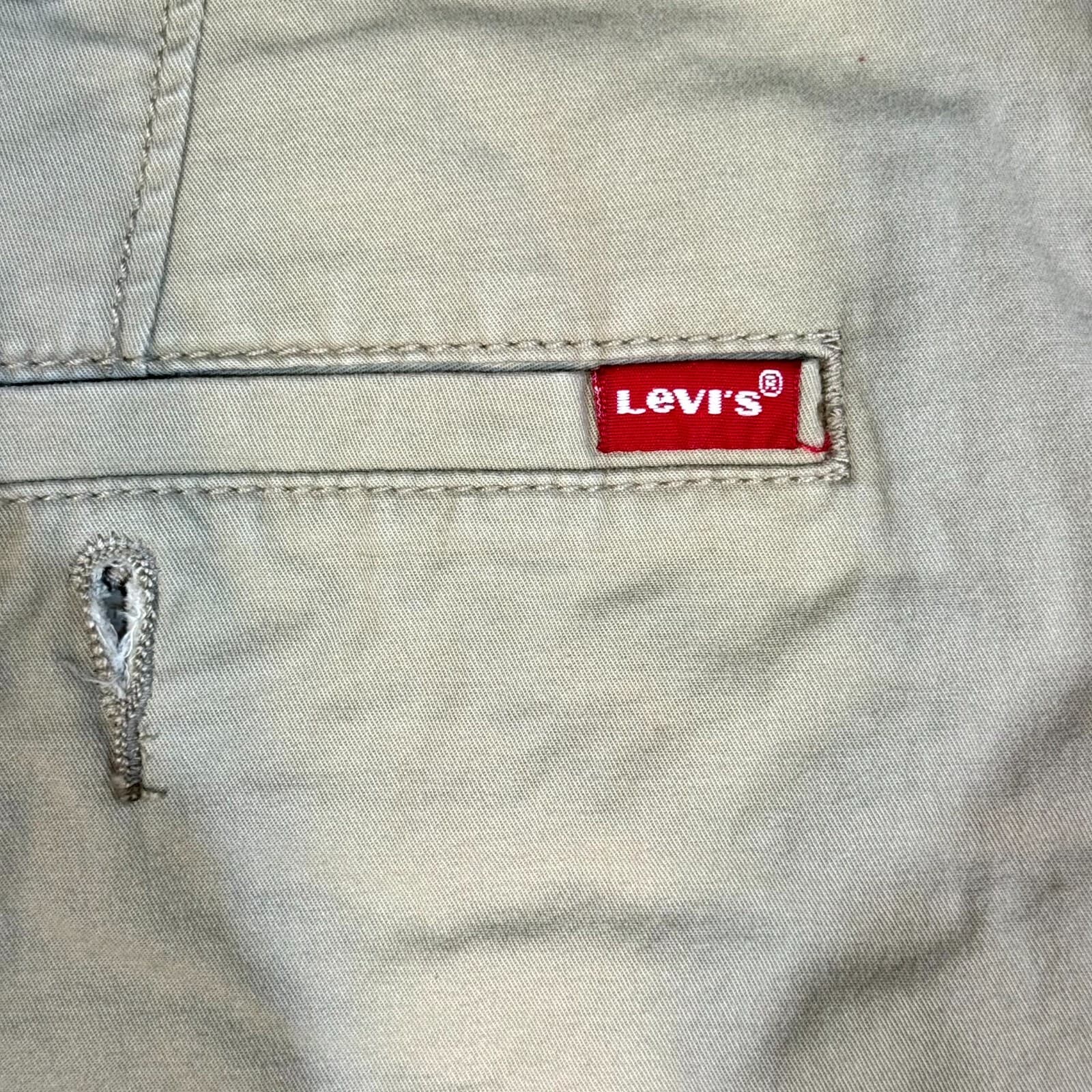 Levi's Mens XX Chino Shorts 40 Beige Stretch Taper Fit Mid-Rise Flat Front - Thumbnail 3