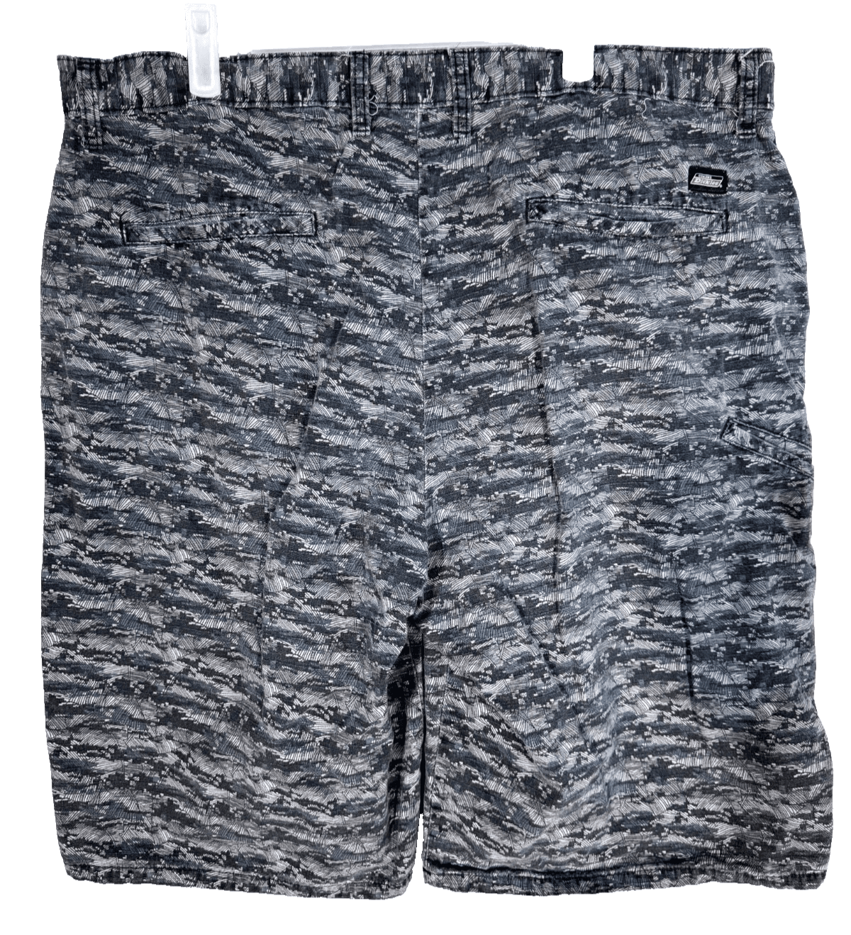 Genuine Dickies Mens Ripstop Shorts 40 Black Camouflage Cotton Flat Front - Thumbnail 2