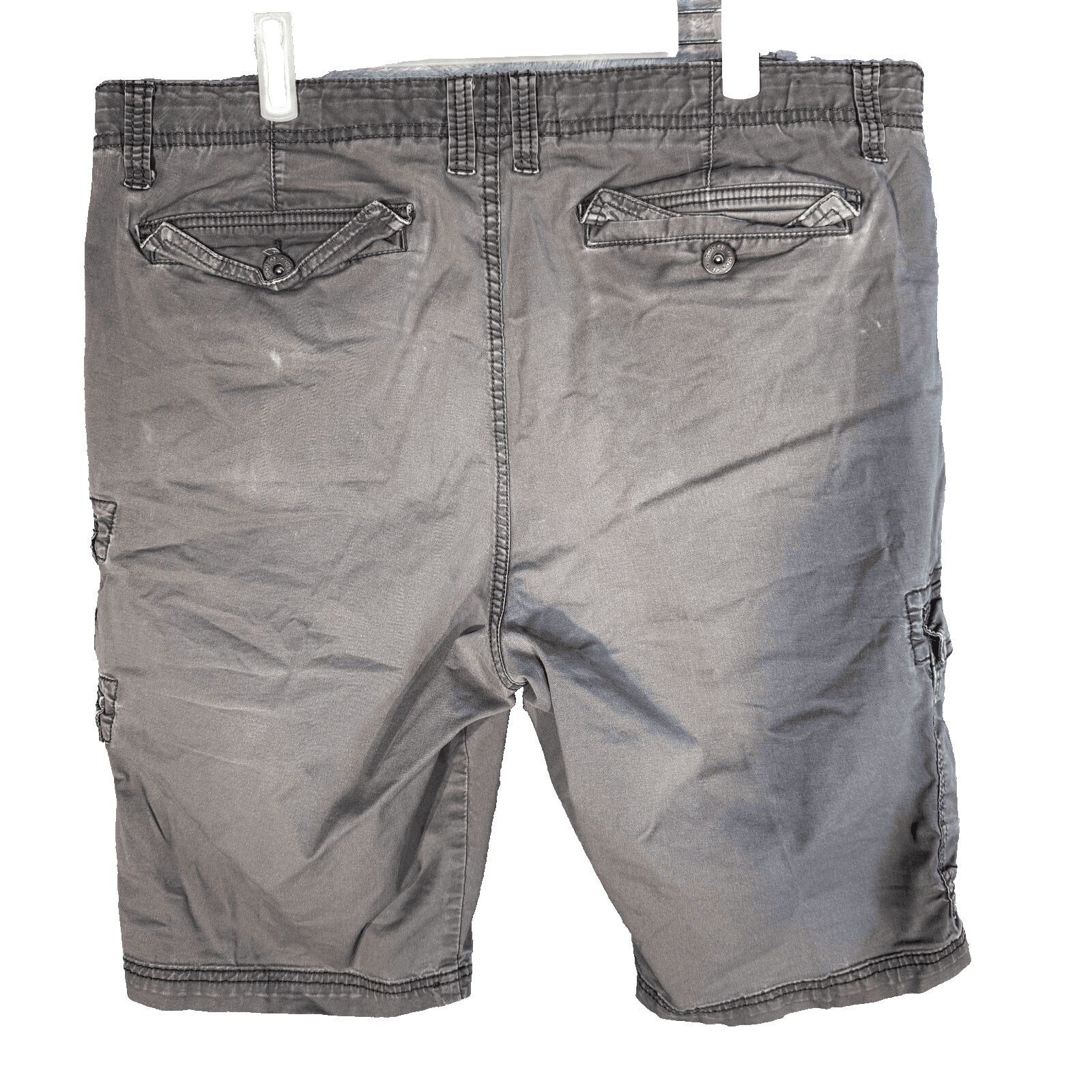 Iron Co. Mens Cargo Shorts 38 Gray Cotton High-Rise Pocket Classic Outdoor - Thumbnail 2