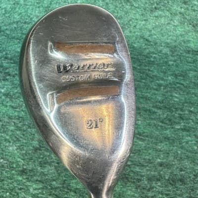 Warrior Custom Golf 21° Hybrid Mens RH Stiff Steel Black Stainless Golf Club - Image 1