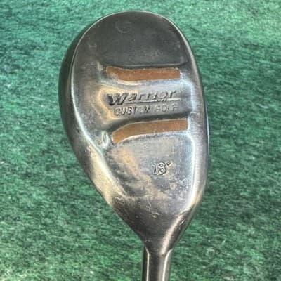 Warrior Custom Golf 18° Hybrid Mens RH Stiff Steel Stainless Black Golf Club - Image 1