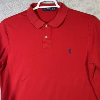Polo Ralph Lauren Polo Shirt Mens XL Red Cotton Pony Logo Short Sleeve Golf - Thumbnail 4