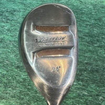 Warrior Custom Golf 24° Hybrid Mens RH Steel Shaft Stainless Silver Golf Club - Image 1