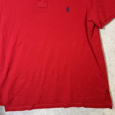 Polo Ralph Lauren Polo Shirt Mens XL Red Cotton Pony Logo Short Sleeve Golf - Thumbnail 6