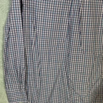 Peter Millar Crown Ease Shirt Mens Medium Blue Check Long Sleeve Button Down - Thumbnail 8