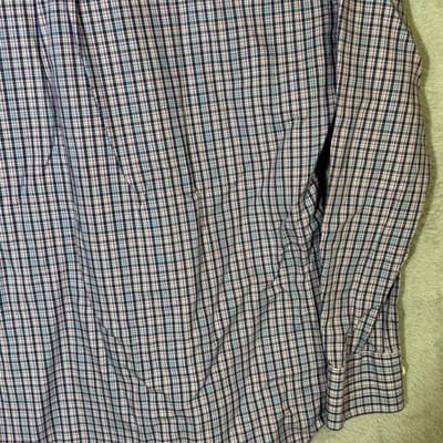 Peter Millar Crown Ease Shirt Mens Medium Blue Check Long Sleeve Button Down - Thumbnail 10