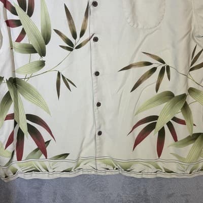Tommy Bahama Shirt Mens 2XL Yellow Silk Bamboo Floral Hawaiian Camp Button Up - Thumbnail 6