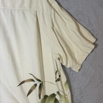 Tommy Bahama Shirt Mens 2XL Yellow Silk Bamboo Floral Hawaiian Camp Button Up - Thumbnail 10