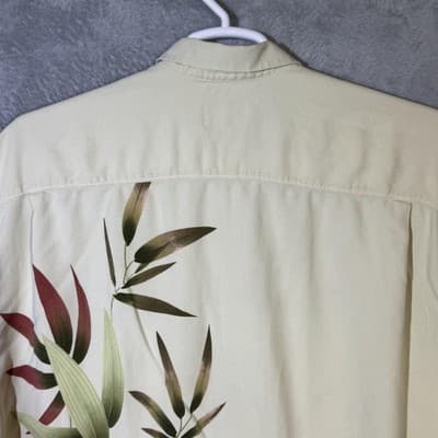 Tommy Bahama Shirt Mens 2XL Yellow Silk Bamboo Floral Hawaiian Camp Button Up - Thumbnail 9