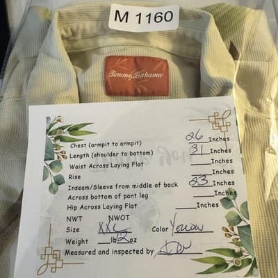 Tommy Bahama Shirt Mens 2XL Yellow Silk Bamboo Floral Hawaiian Camp Button Up - Thumbnail 15