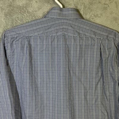 Peter Millar Shirt Mens Large Blue Plaid Cotton Dress Button Down Long Sleeve - Thumbnail 10