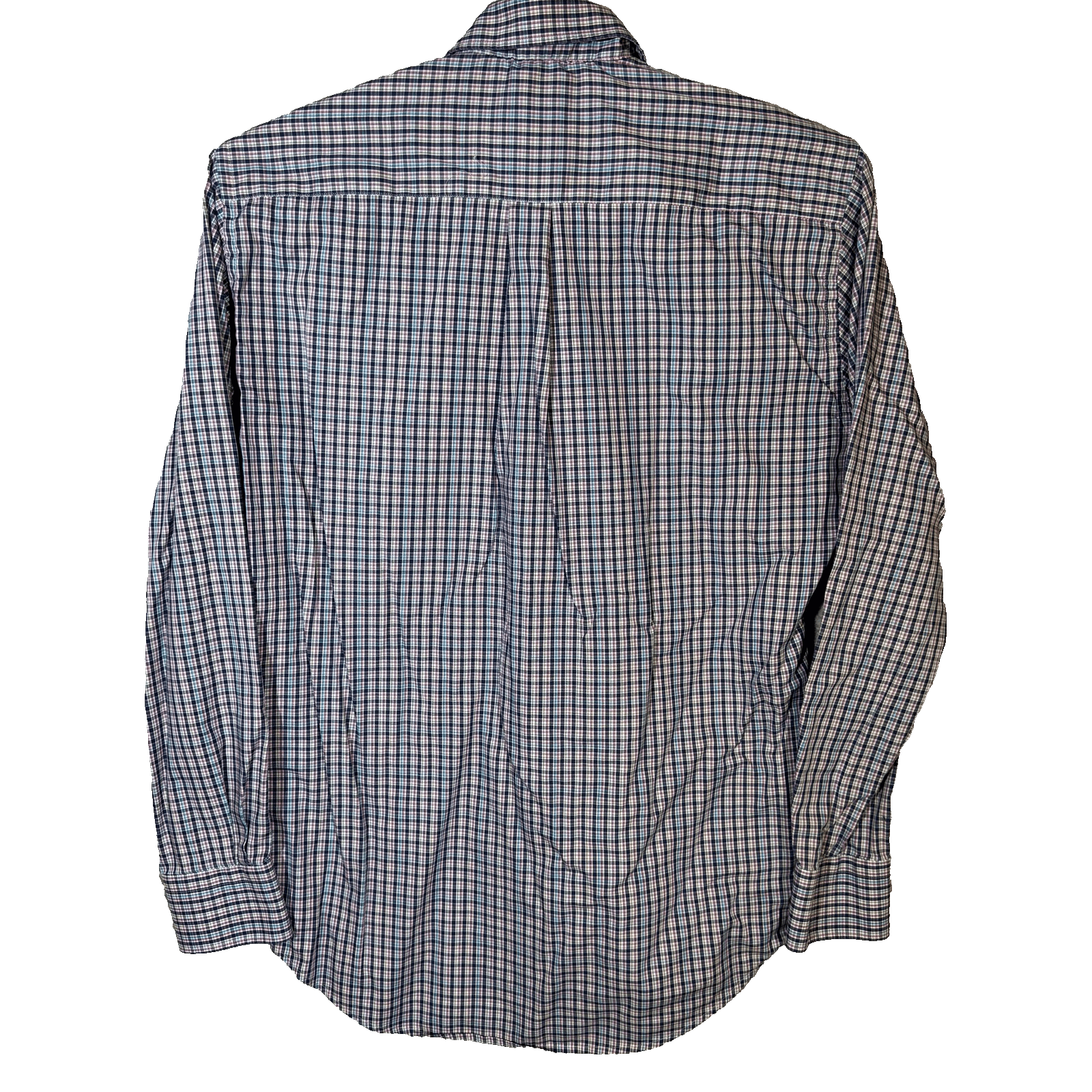 Peter Millar Crown Ease Shirt Mens Medium Blue Check Long Sleeve Button Down - Thumbnail 2