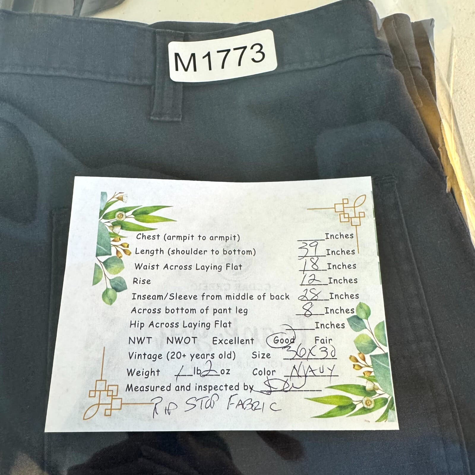 Carhartt Carpenter Pants Men's 36x30 Navy Ripstop Relaxed Fit 74533-20 - Thumbnail 7