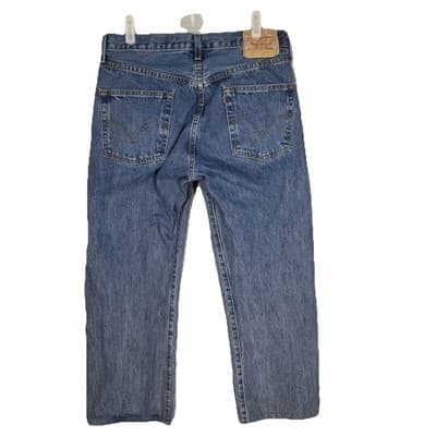 Levi’s 501 Men’s Jeans 33x30 Blue Denim Mid-Rise Original Fit Button Fly - Thumbnail 2