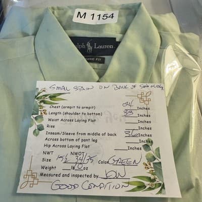 Ralph Lauren Shirt Mens Medium Green Classic Fit Button Down Long Sleeve Pony - Thumbnail 17