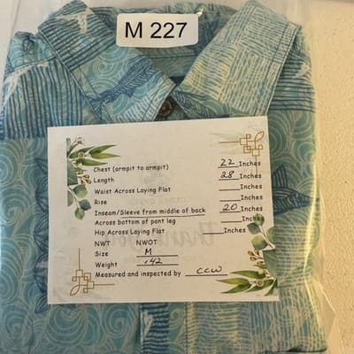 West Marine Shirt Mens Medium Blue Fish Nautical Hawaiian Camp Button Up Print - Thumbnail 13