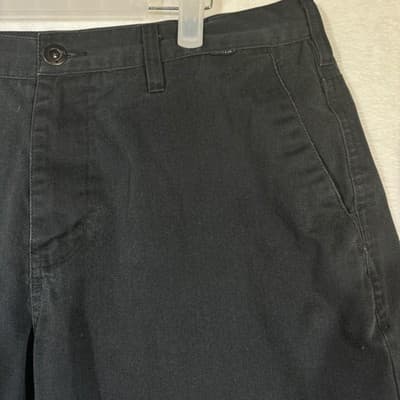 Hurley Shorts Mens 35 Black Chino Flat Front Cotton Blend Summer Casual Pockets - Thumbnail 4