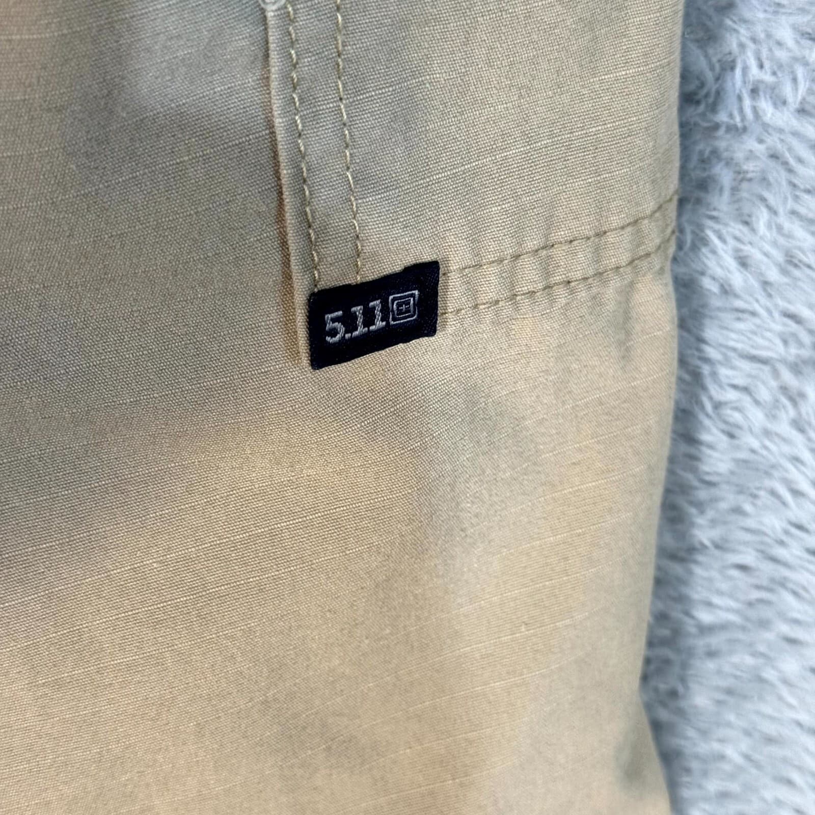 5.11 Tactical Cargo Pants Mens 36x30 Beige Ripstop Outdoor Utility Work Dbl Knee - Thumbnail 3