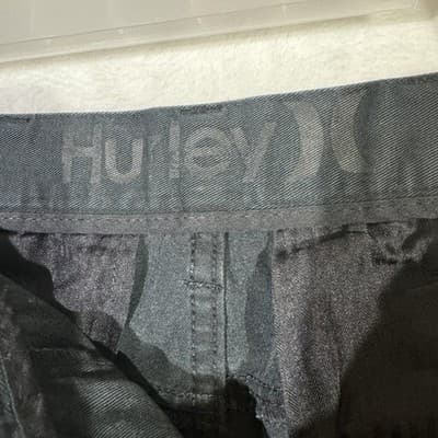 Hurley Shorts Mens 35 Black Chino Flat Front Cotton Blend Summer Casual Pockets - Thumbnail 7