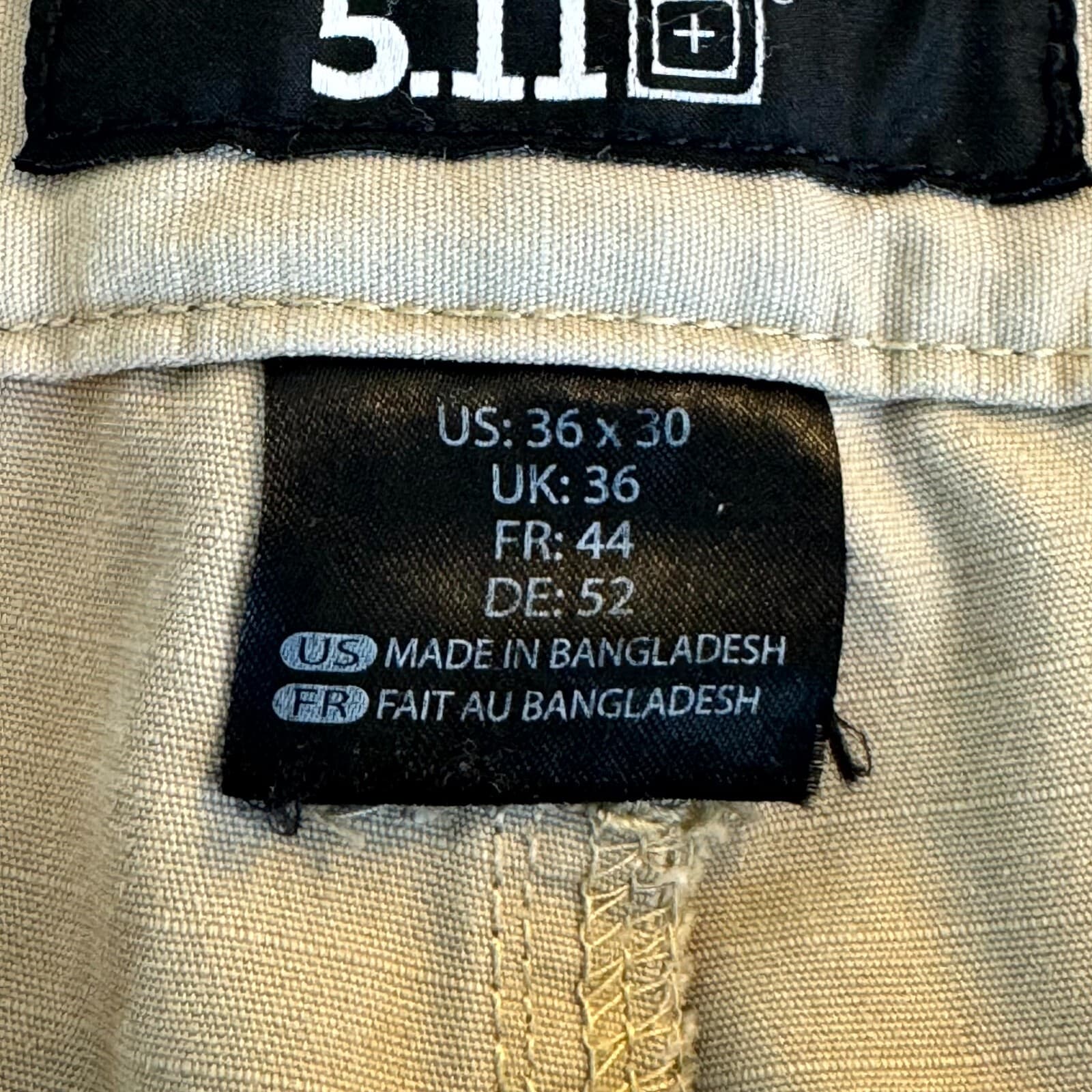 5.11 Tactical Cargo Pants Mens 36x30 Beige Ripstop Outdoor Utility Work Dbl Knee - Thumbnail 5