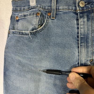 Levis 512 Jeans Mens 33x29 Light Wash Blue Tapered Stretch Zip Fly Denim - Thumbnail 3