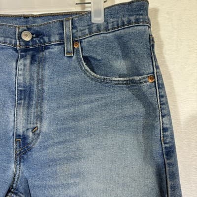 Levis 512 Jeans Mens 33x29 Light Wash Blue Tapered Stretch Zip Fly Denim - Thumbnail 4