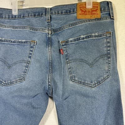 Levis 512 Jeans Mens 33x29 Light Wash Blue Tapered Stretch Zip Fly Denim - Thumbnail 8