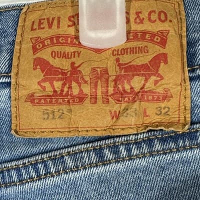 Levis 512 Jeans Mens 33x29 Light Wash Blue Tapered Stretch Zip Fly Denim - Thumbnail 10