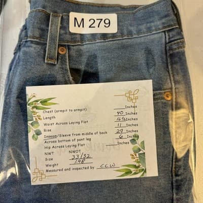 Levis 512 Jeans Mens 33x29 Light Wash Blue Tapered Stretch Zip Fly Denim - Thumbnail 14